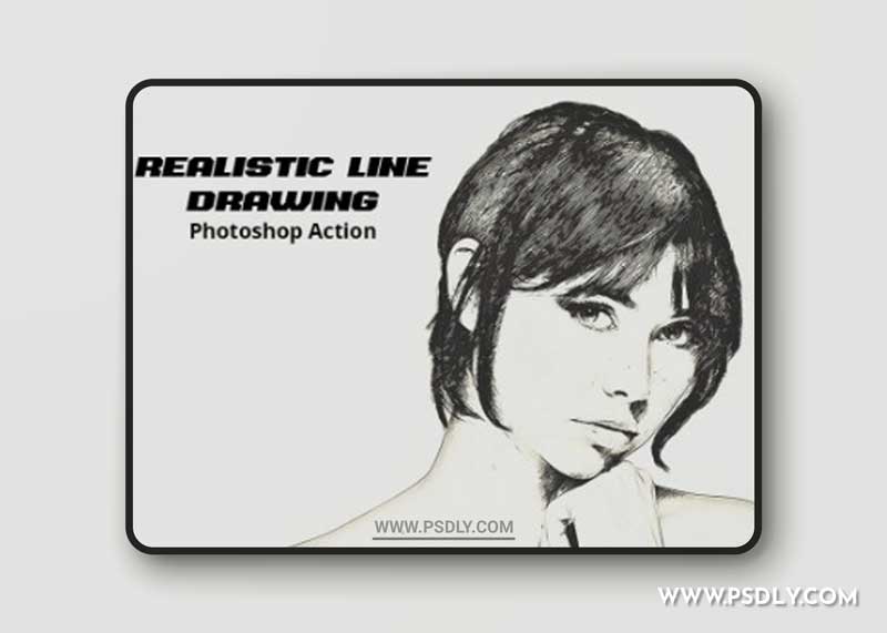 CreativeMarket - Realistic Line Drawing Ps Action 5114632