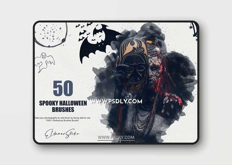 CreativeMarket - 50 Spooky Halloween Brushes 6259378