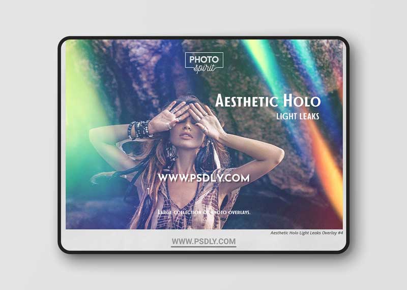 CreativeMarket - Aesthetic Holo Light Leaks Overlays 6192718
