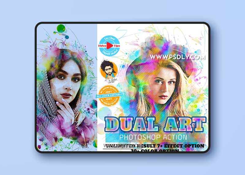 CreativeMarket - Dual Art Photoshop Action 6018671