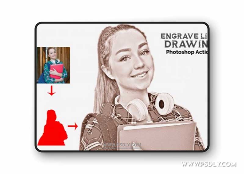 CreativeMarket - Engrave Line Drawing Ps Action 5114569