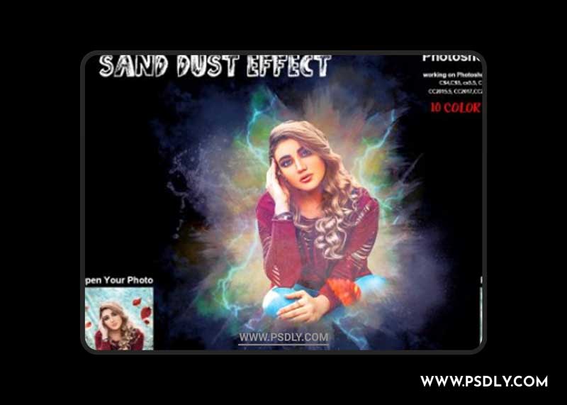 CreativeMarket - Sand Dust Effect Photoshop Action 6260070