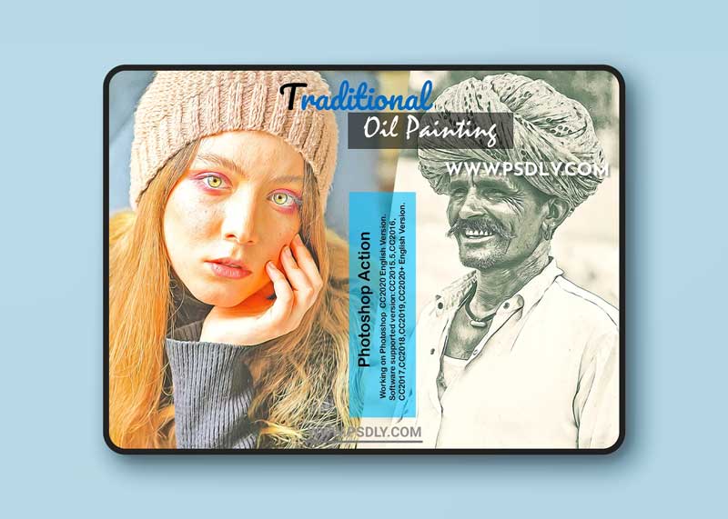 CreativeMarket - Traditional Oil Painting PS Action 6272887
