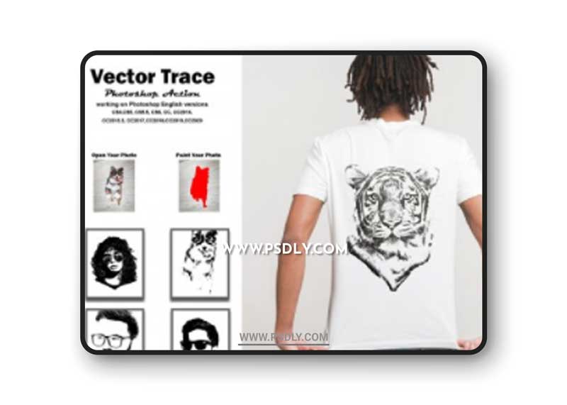 CreativeMarket - Vector Trace Photoshop Action 5500423