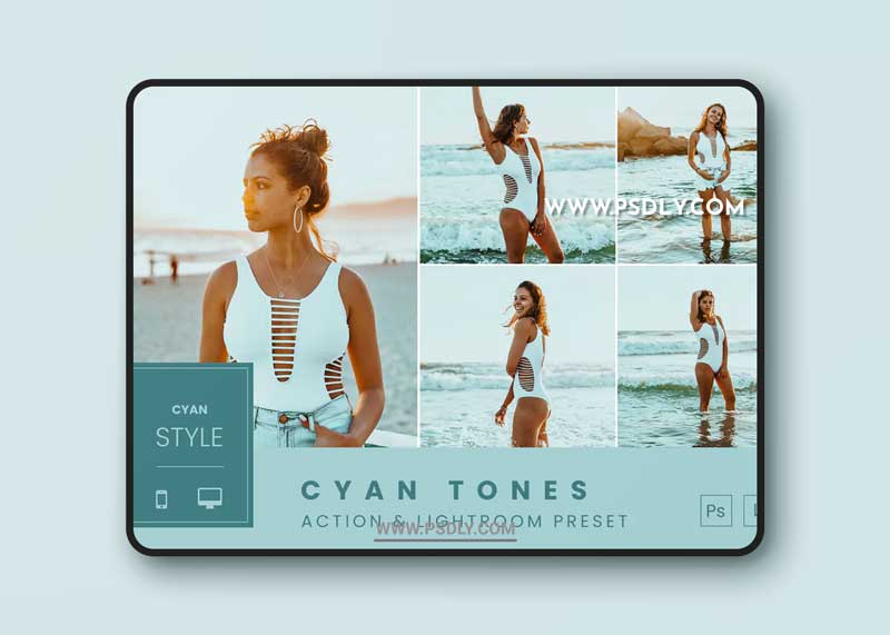 Cyan Tones Action & Lightroom Preset