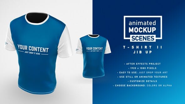 Videohive T-shirt II Jib Up Mockup Template - Animated Mockup SCENES 33226656