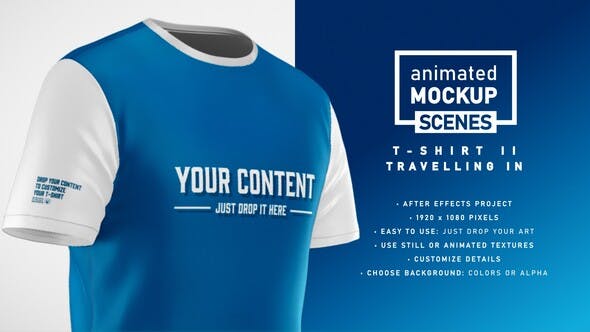 Videohive T-shirt Travelling In Template - Animated Mockup SCENES 33268368