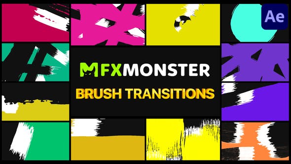 Videohive Brush Transitions After Effects 33110718