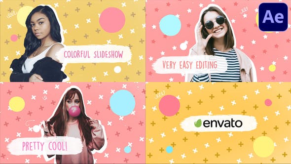 Videohive Colorful Brush Slideshow | After Effects 33078603