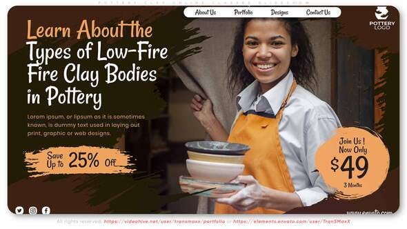 Videohive Pottery Clay Online Classes Slideshow 32951231