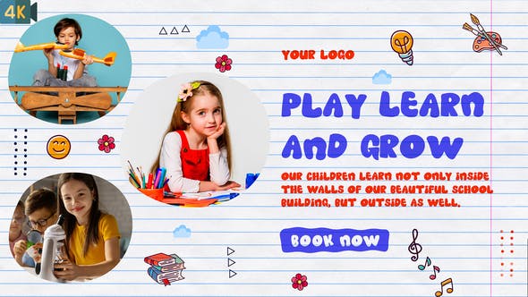 Videohive Kids Promo Kindergarten Slideshow 32985441