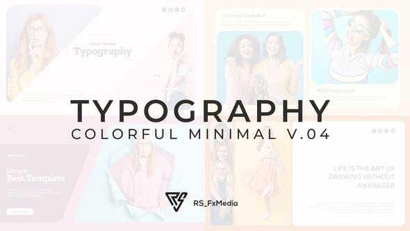 Videohive Typography Slide Colorful Minimal V.04 33107223