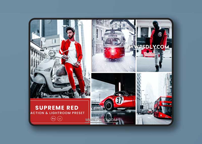 Supreme Red Photoshop Action & Lightrom Presets