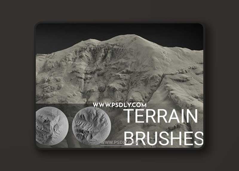 Terrain Brush Pack for Zbrush - 100 Brushes