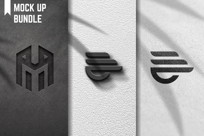 wall logo mockup bundle
