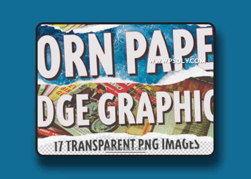 17 Torn Paper Edges - Real Paper Scans