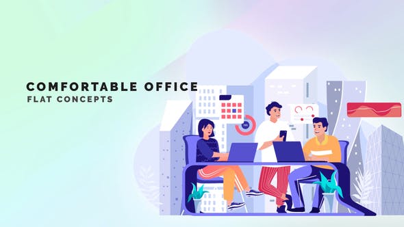 Videohive Comfortable office - Flat Concept 33559846