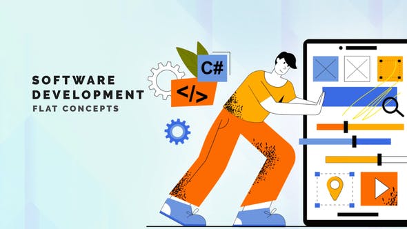 Videohive Software development - Flat Concept 33444578