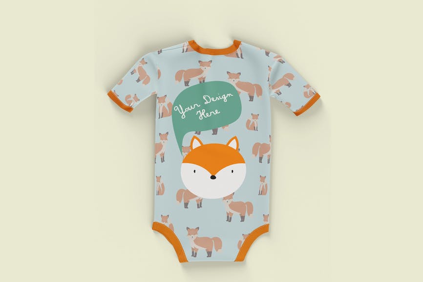 Baby Bodysuit Mockup. Back Side SXCHKJK
