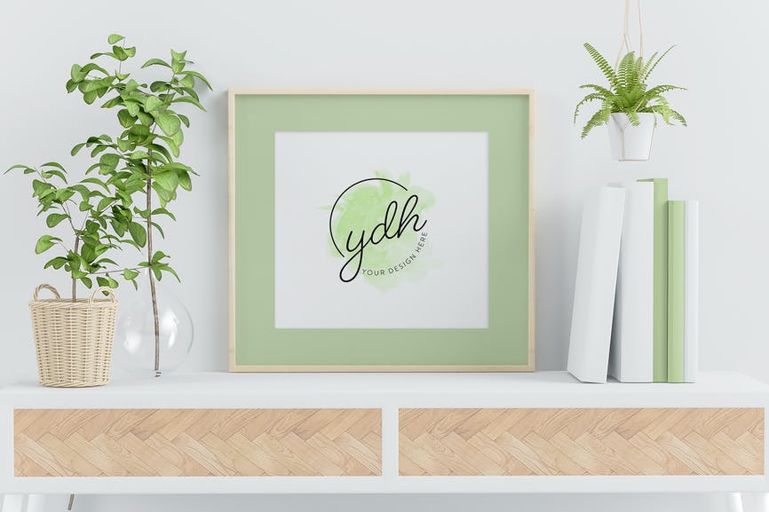 Horizontal Frame on Top of Dresser Mockup DR8N4YH