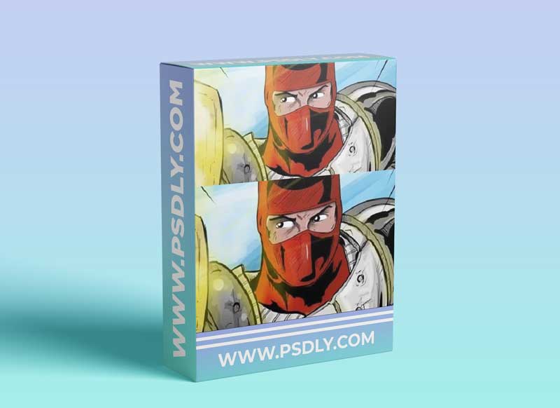 CLIP STUDIO PAINT : Comicbook illustration of an action scene