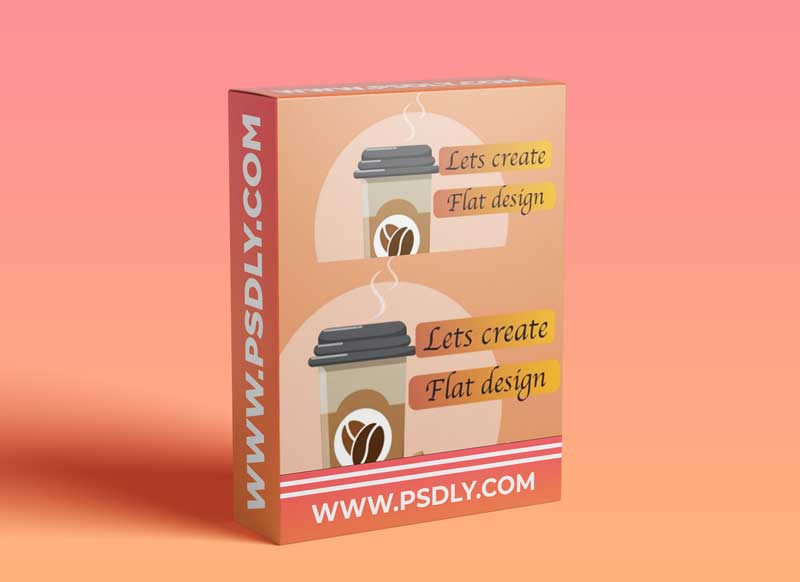 Create Flat Design Of Coffee Cup And Cookie In Adobe Illustrator