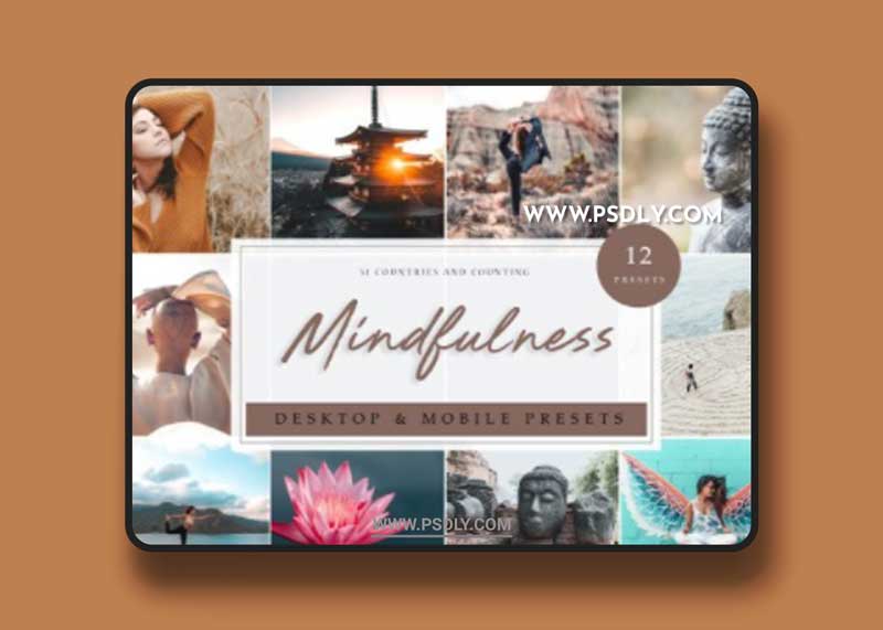 CreativeMarket - 12 x Lightroom Presets | Mindfulness 3912149