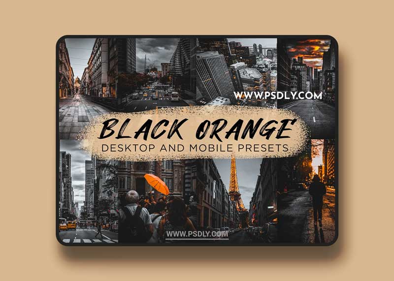 CreativeMarket - 6 Black Orange Lightroom Presets 6277229