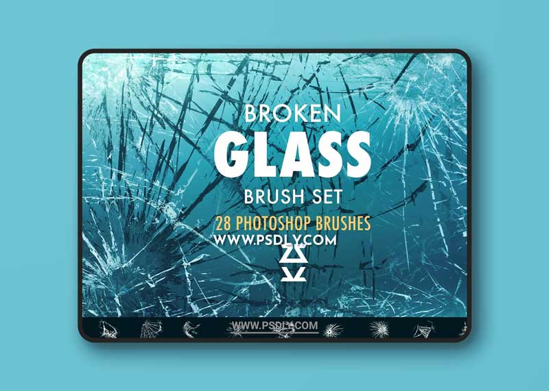 CreativeMarket - Broken glass Photoshop brush set 5609767