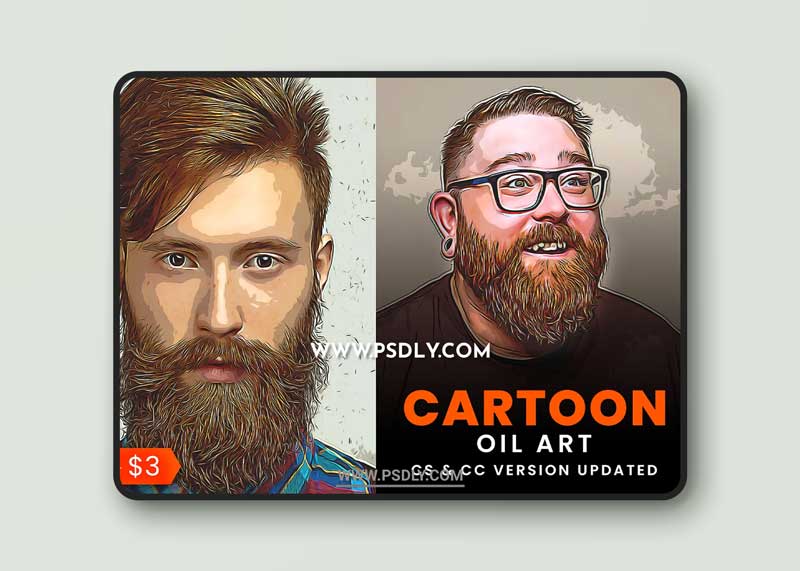 CreativeMarket - Cartoon Oil Art Photoshop Action 6369362