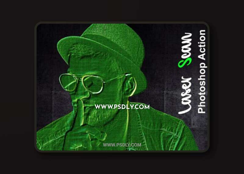 CreativeMarket - Laser Scan Photoshop Action 6309008