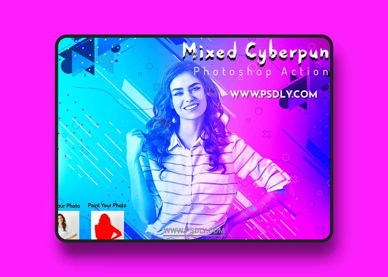 CreativeMarket - Mixed Cyberpunk Photoshop Action 6436029