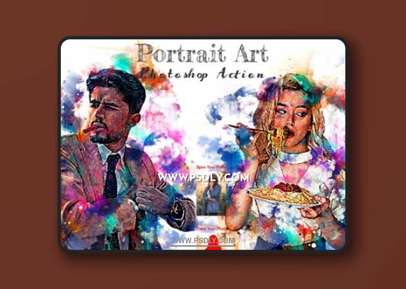 CreativeMarket - Portrait Art Photoshop Action 6363970