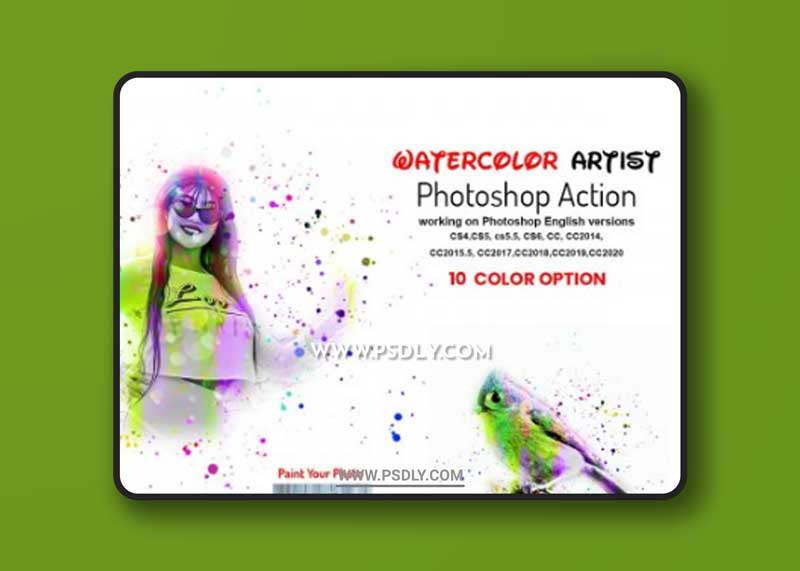 CreativeMarket - Watercolor Artist Photoshop Action 6373804
