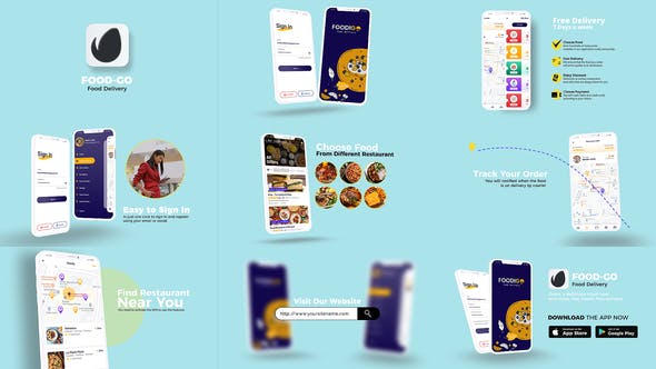 Videohive - Food Delivery App Promo - 33059477