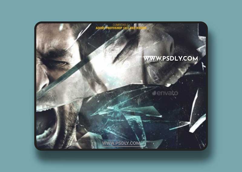 GraphicRiver - Broken Glass Photoshop Template 32305823