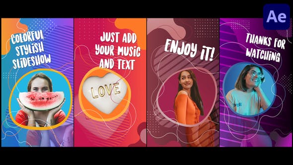 Videohive Colorful Social Media Slideshow After Effects 33335540