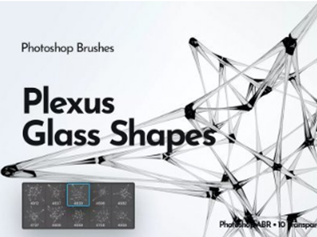 Plexus Glass Shapes Photoshop Brushes