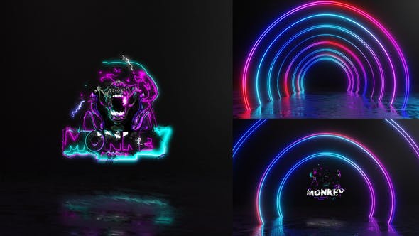 Videohive Neon Tunnel Electric Logo 33283740