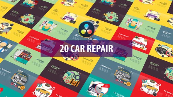 Videohive - Car Repair Animation | DaVinci Resolve - 33373317