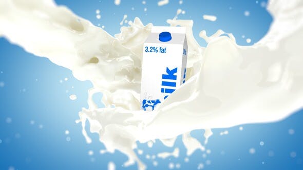 Videohive Milk Splash With Box Element 3D 33333922