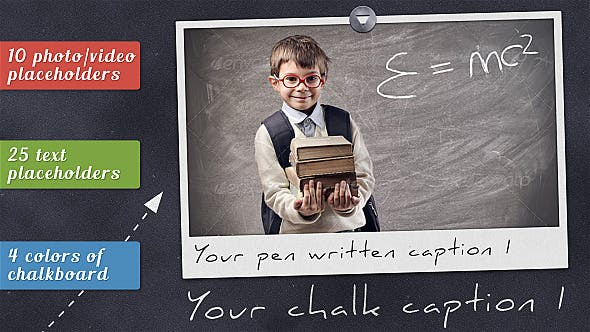 Videohive Photos On Chalkboard 8688285