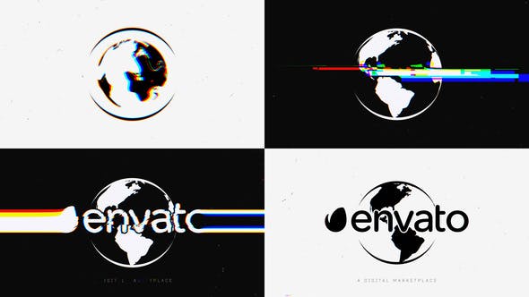 Videohive Glitch Earth Logo 33427071