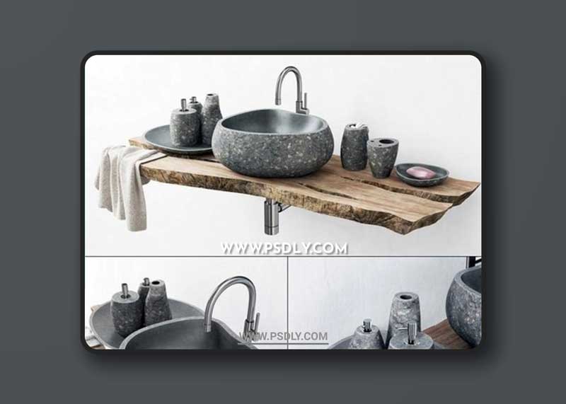 Stone Washbasin 3D Model