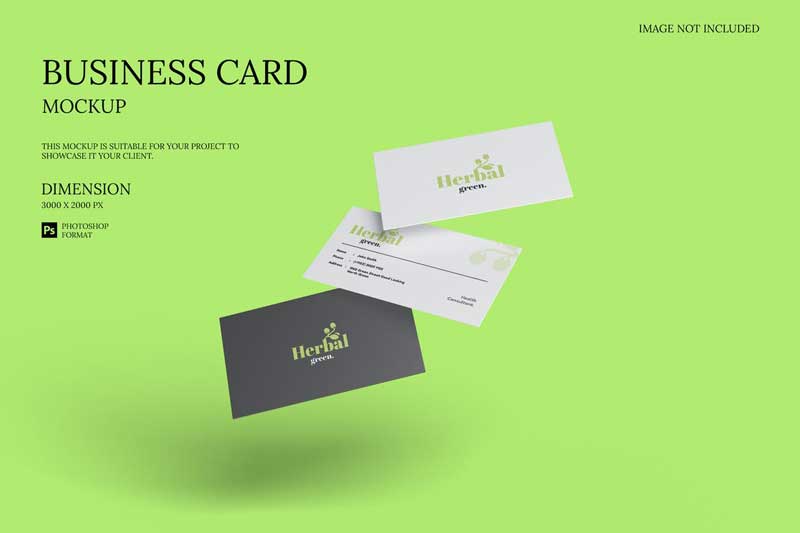 Floating Business Card - Mockup 6QVCK54