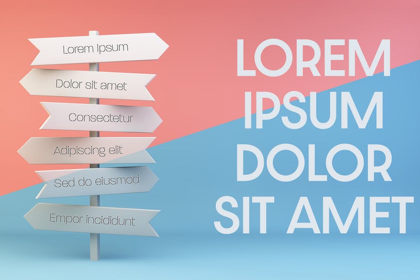 White Crossroad Signage on Pink or Blue Background LXVR7TN