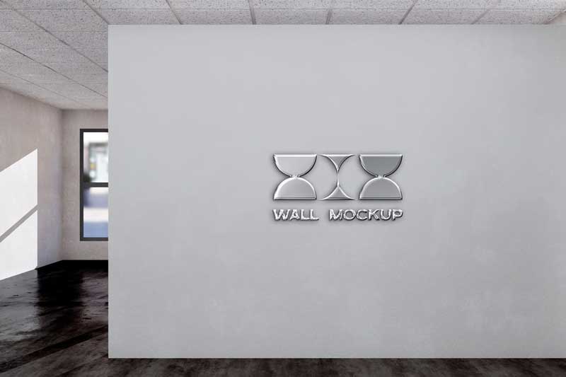 Wall Branding Logo Mockup KEWPJ59