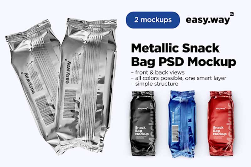 CreativeMarket - Snack Bag PSD Mockups 6058095