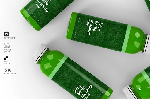 CreativeMarket - Juice bottles on the floor 4584648