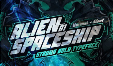 AN Alien Spaceship - Strong Bold Font